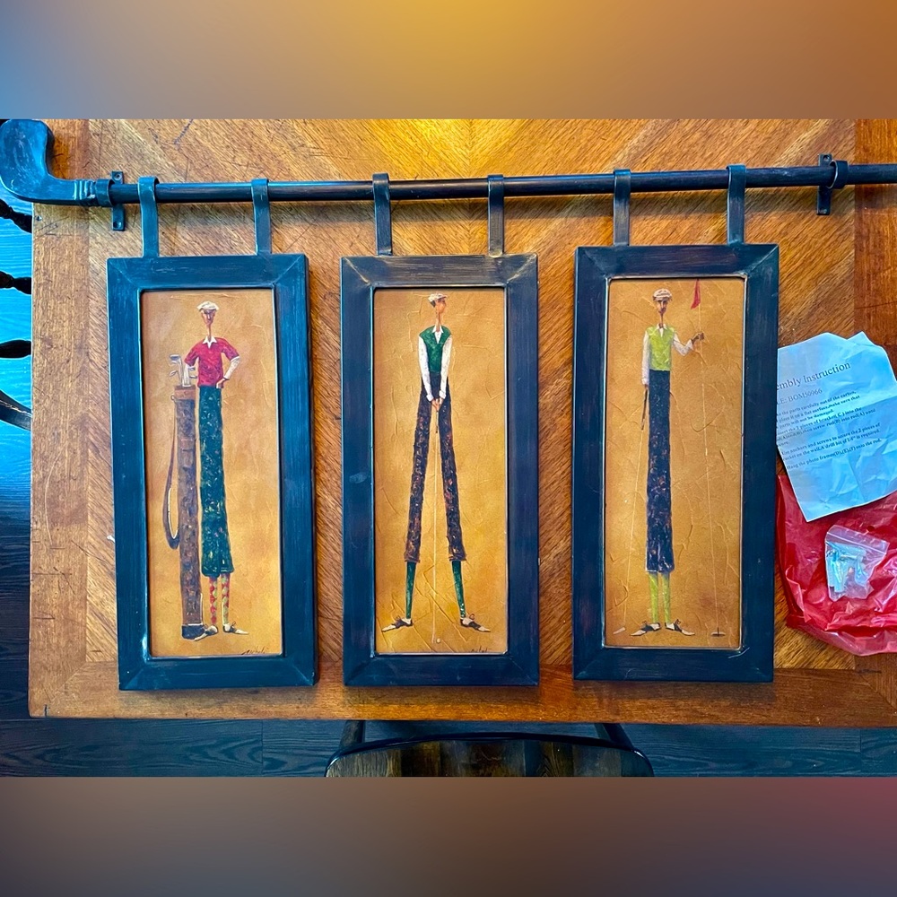 Vintage Bombay Company Golf Collage Wall Art